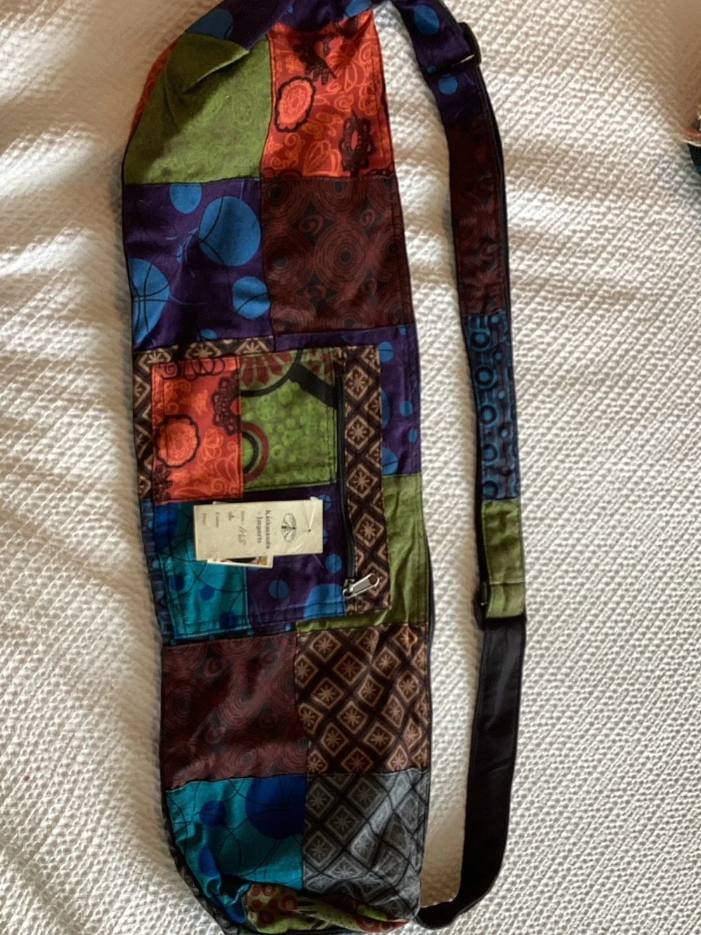 Patchwork Boho Crossbody Yoga Mat Bag - Multicolor‎